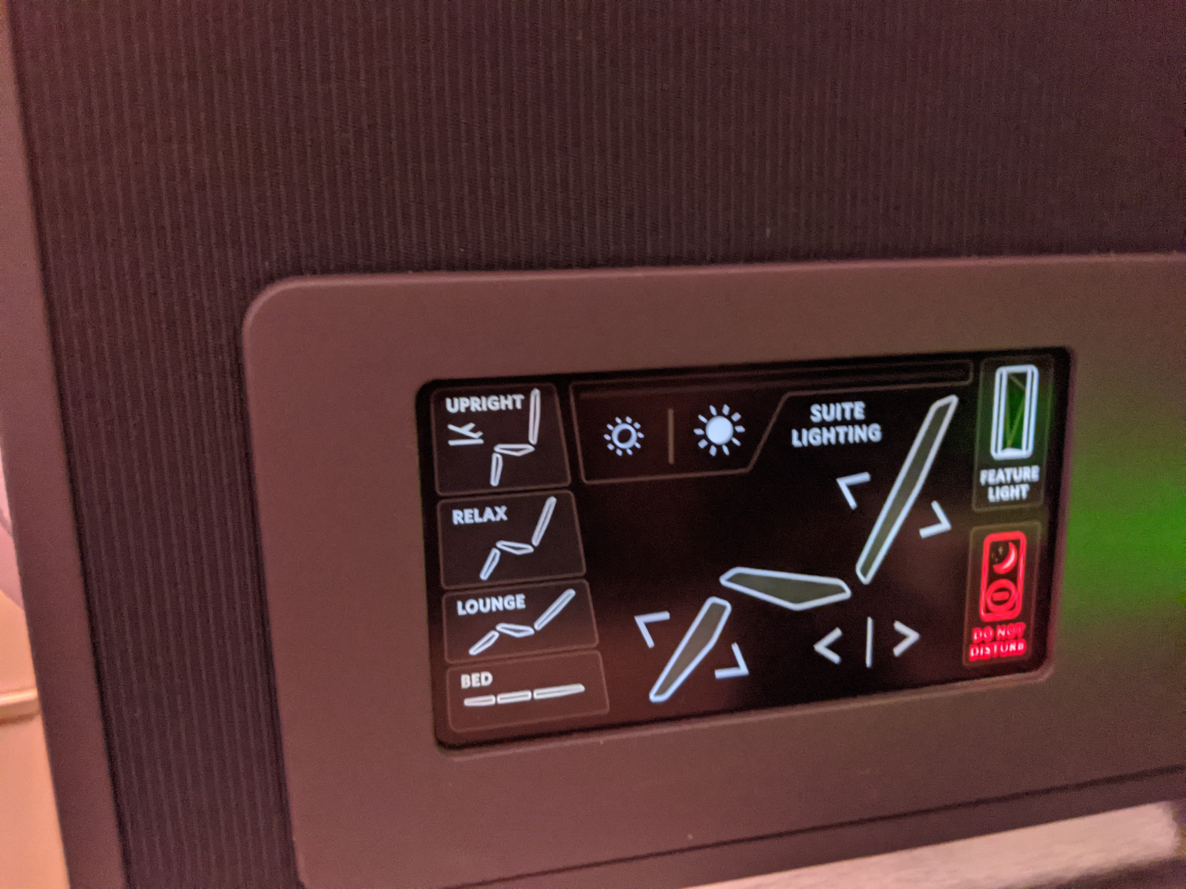 Delta 767-400 Delta One Seat Controls 