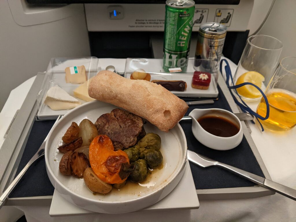 Air France A350 Business Class Dinner
