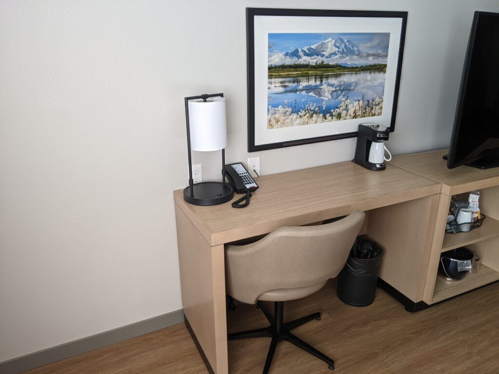 Hyatt Place Fairbanks Alaska Desk Area.