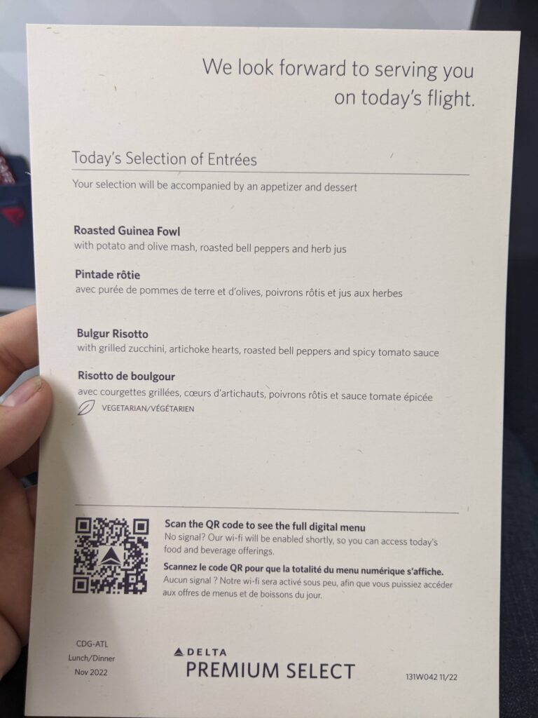 Delta 767-400 Premium Select Menu