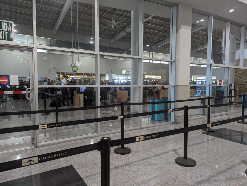LIR Airport Security and Check-in Line
