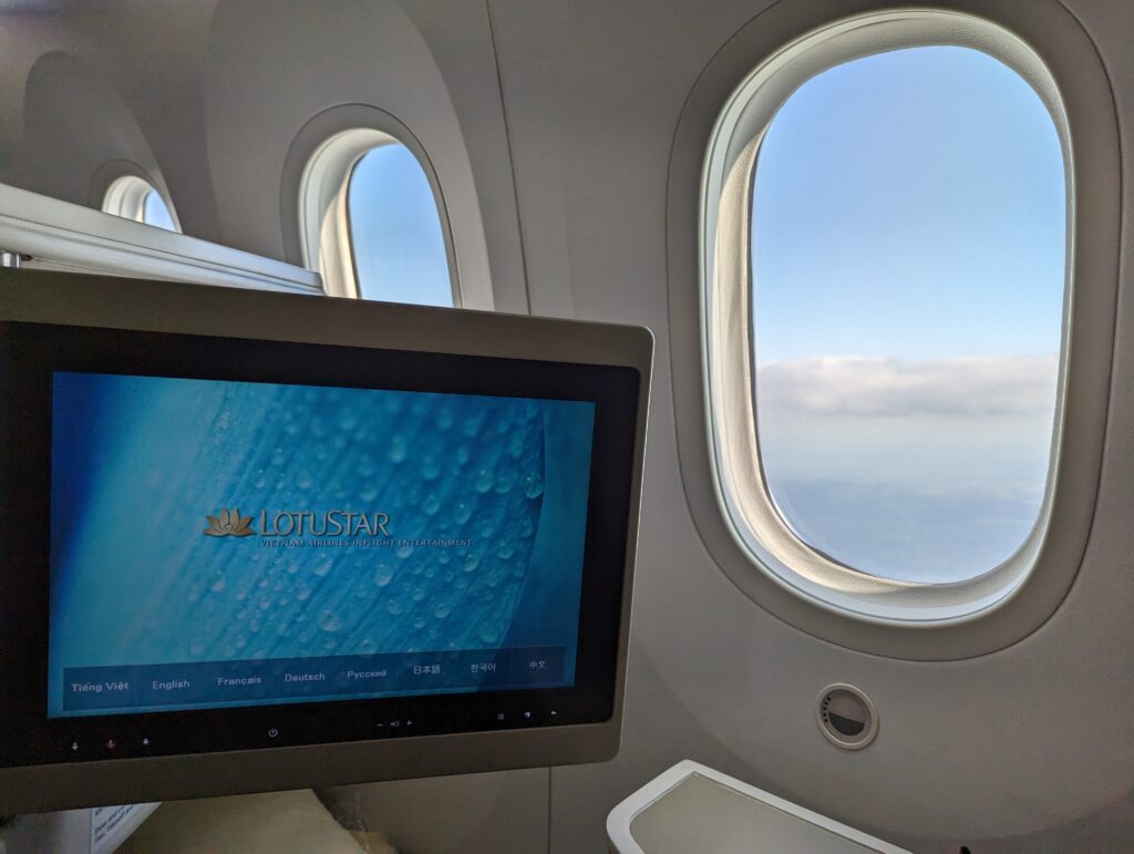 Vietnam Airlines 787-9 Business Class LHR In Seat Entertainment 