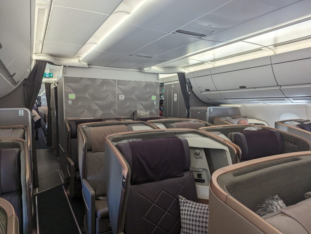 Singapore Airlines A350 Business Class Cabin