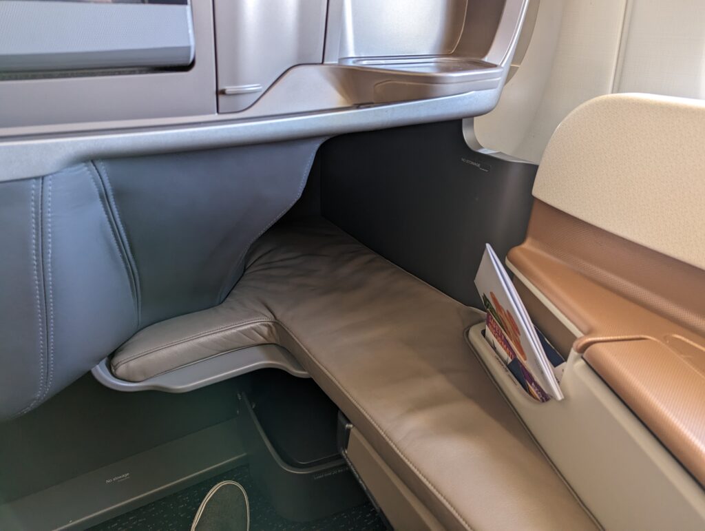 Singapore Airlines A350 Business Class Seat Footwell