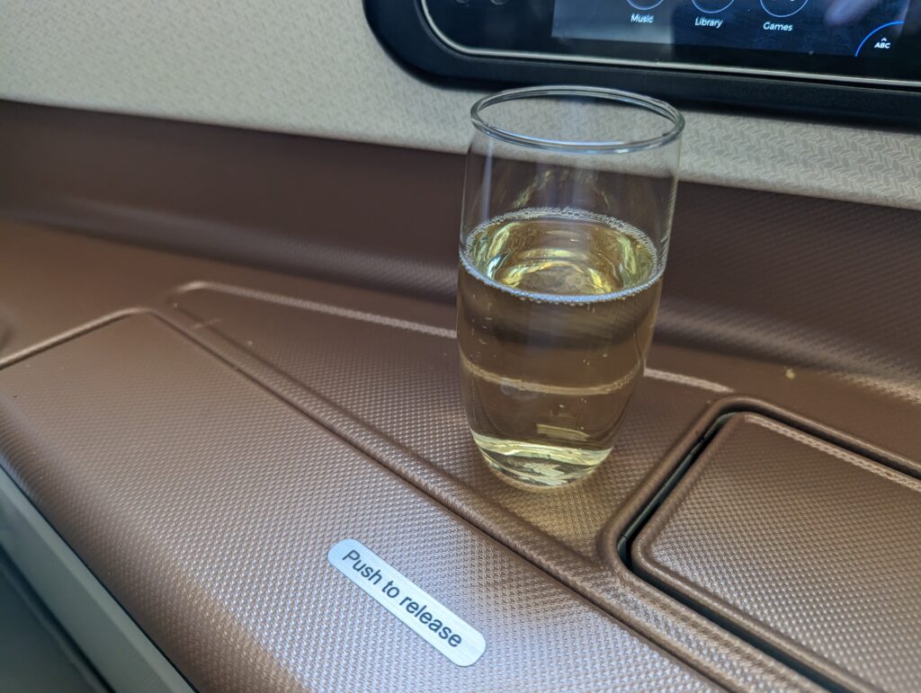 Singapore Airlines A350 Business Class Departure Beverage 