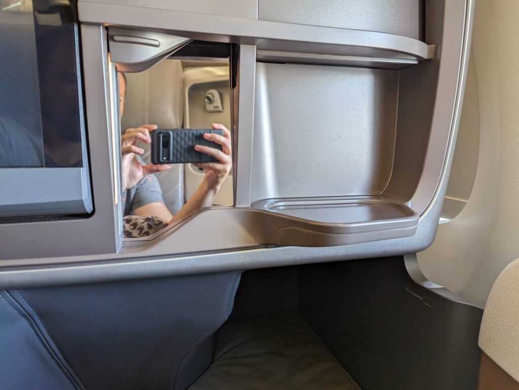 Singapore Airlines A350 Business Class Seat Storage 