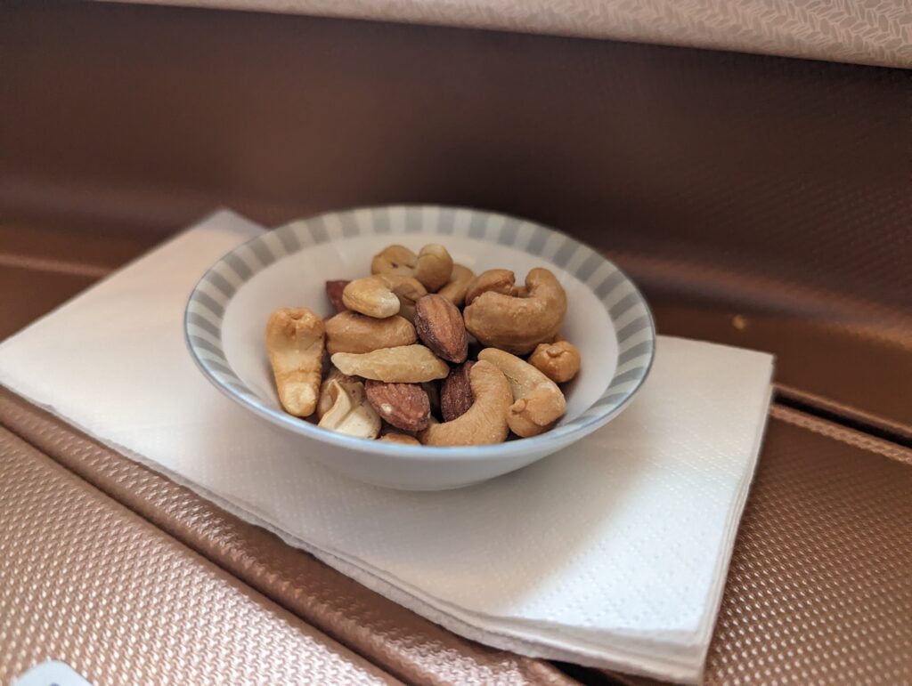 Singapore Airlines A350 Business Class Lunch Service