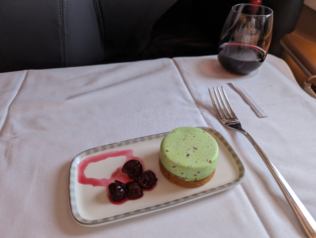 Singapore Airlines A350 Business Class Lunch Service