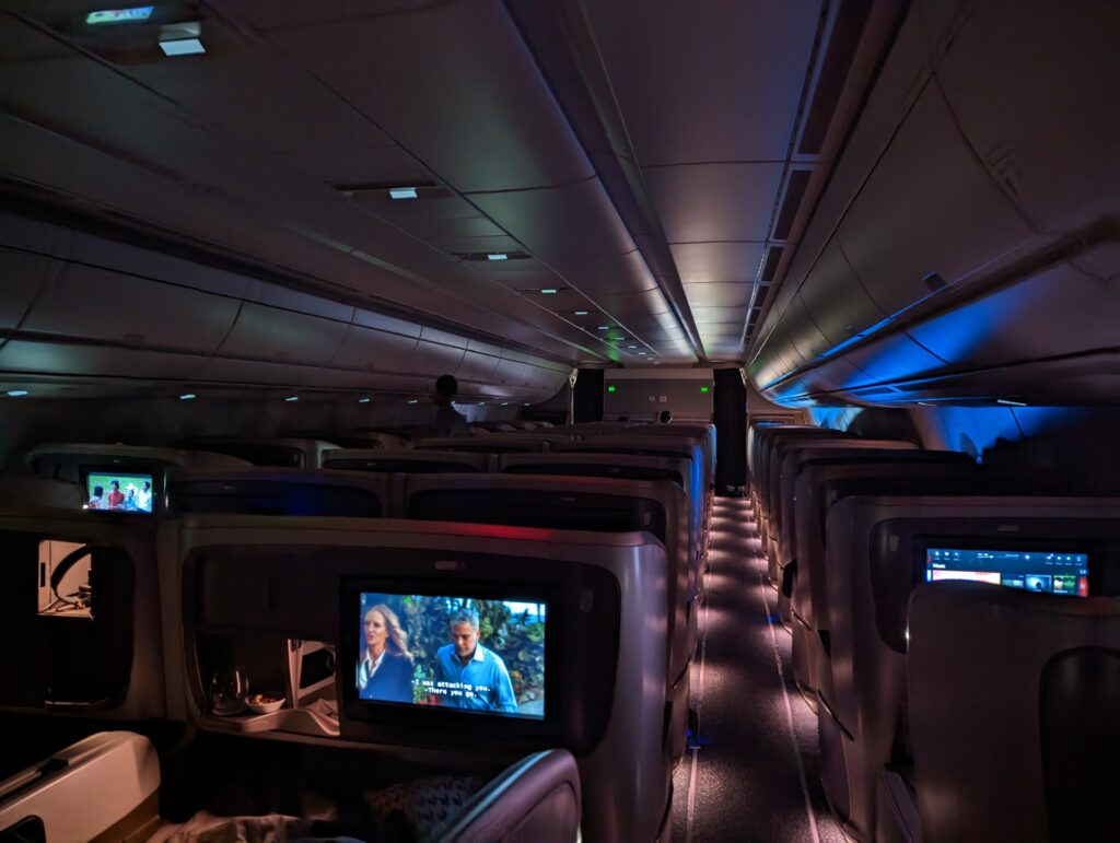 Singapore Airlines A350 Business Class In Flight Cabin