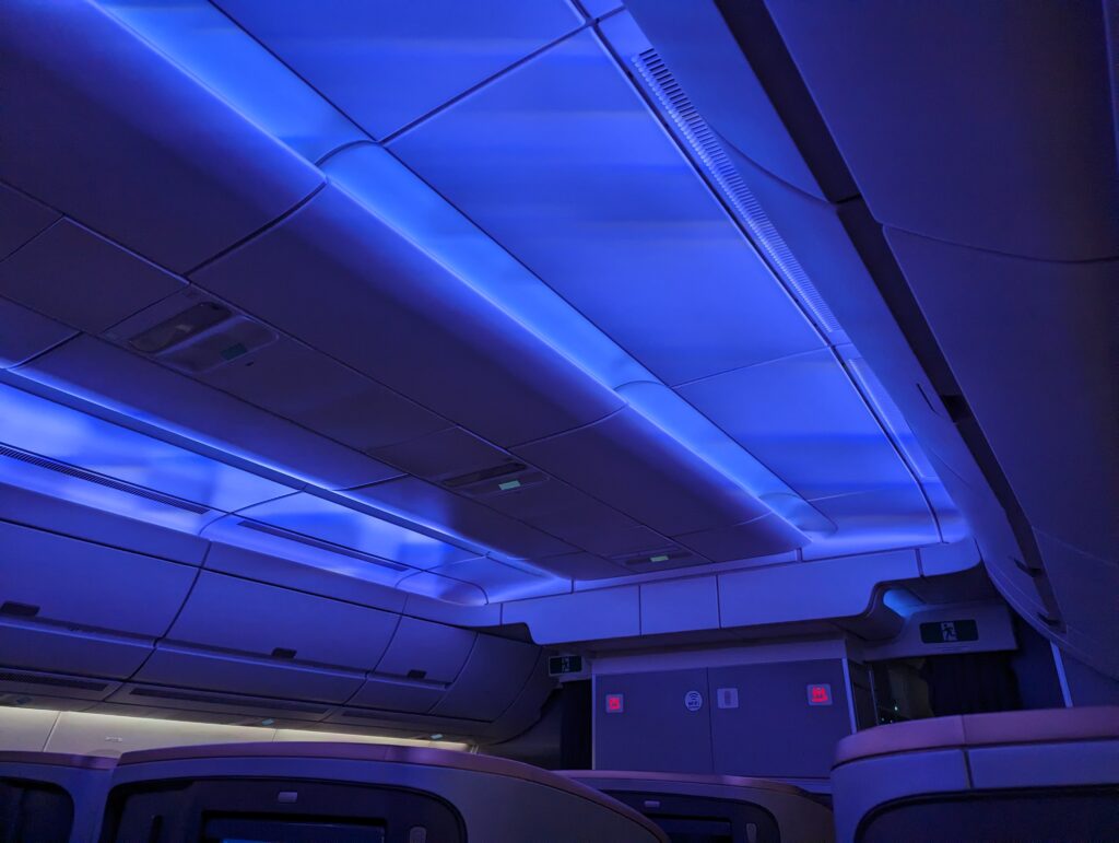 Singapore Airlines A350 Business Class Cabin Mood Lights