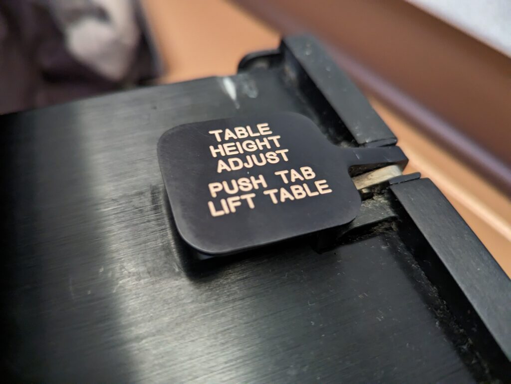 Singapore Airlines A350 Business Class Second Meal Tray Table