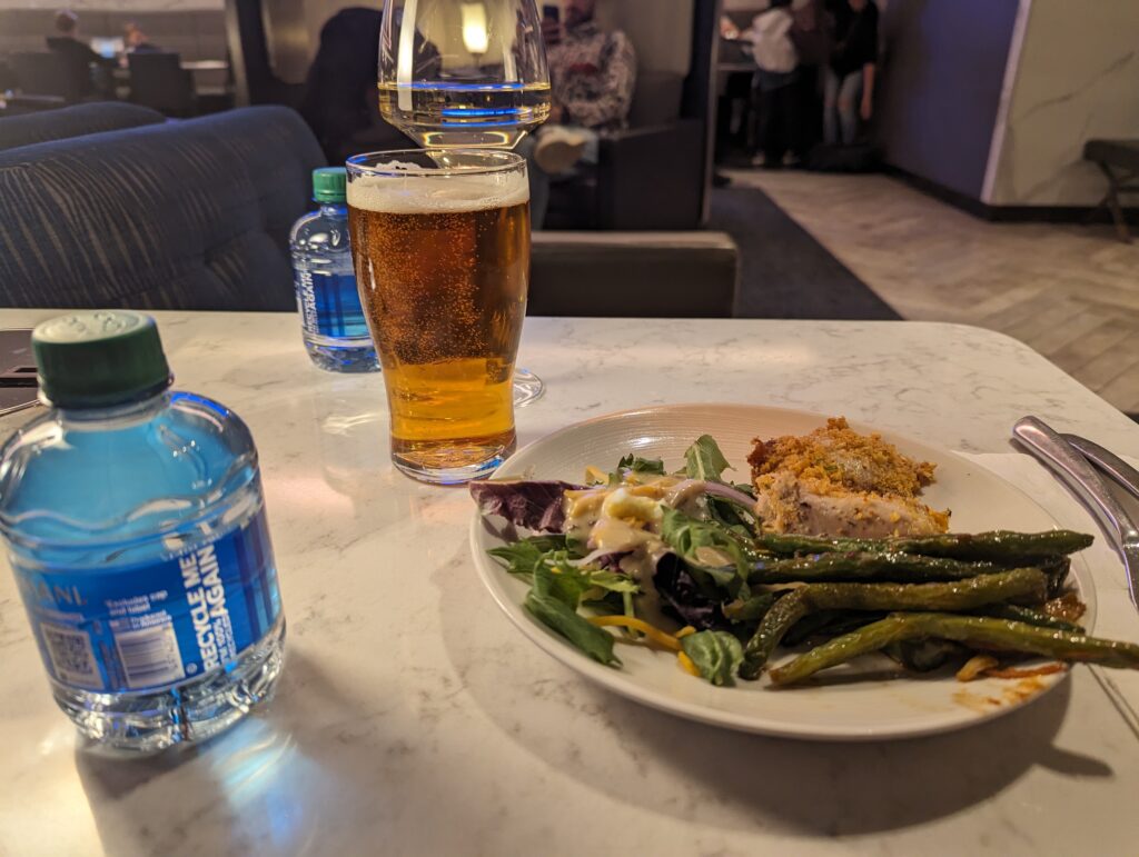 United Polaris Lounge ORD Buffet Plate
