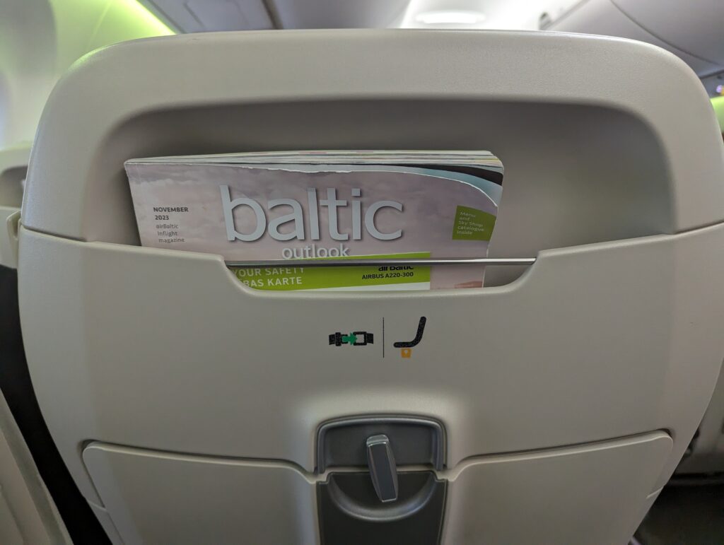 airBaltic A220-300 Economy Seat Back