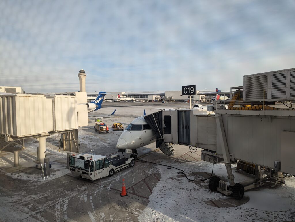Delta CRJ900 at the gate DTW