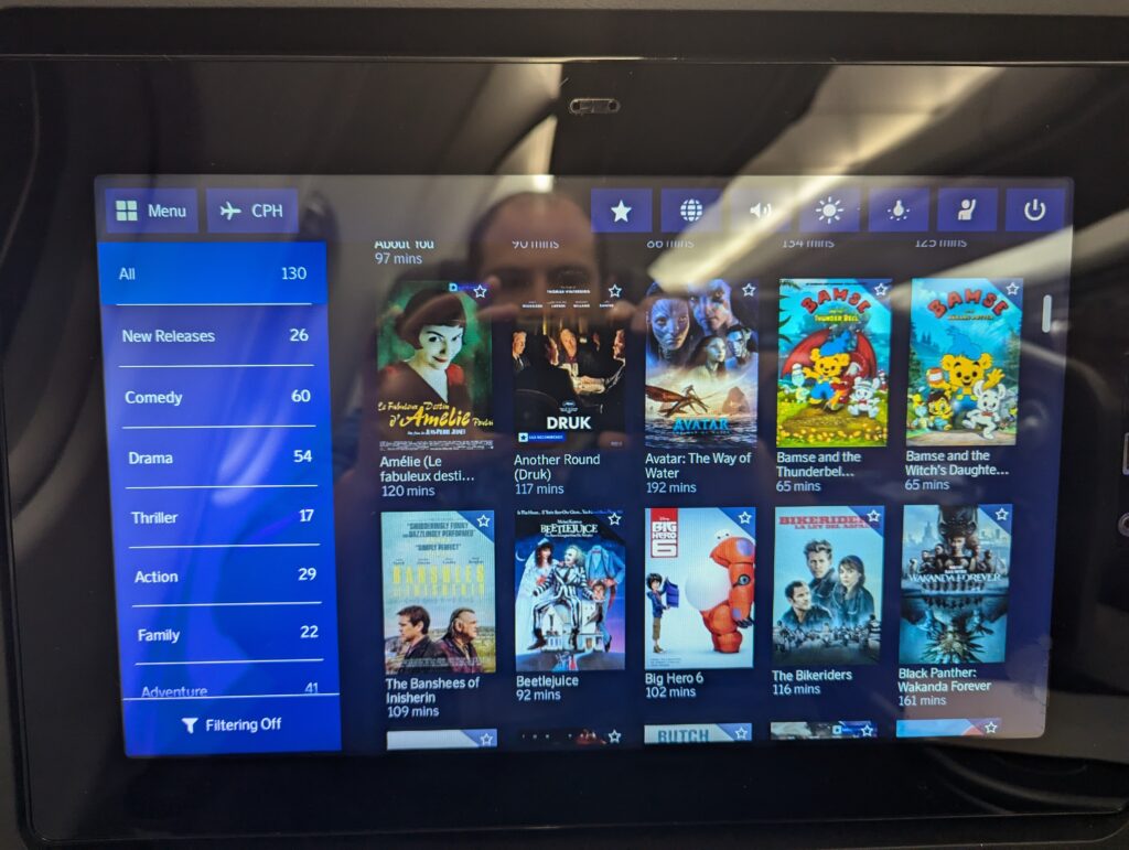 SAS A330-300 Business Class In Seat Entertainment 