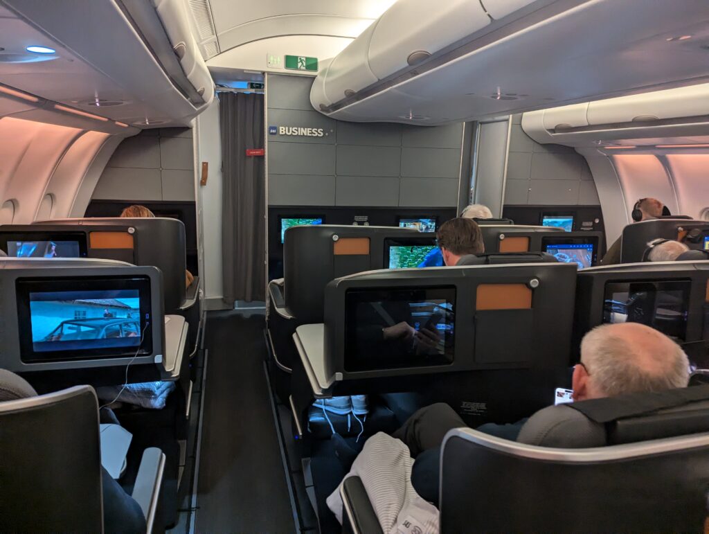 SAS A330-300 Business Class Cabin In Flight