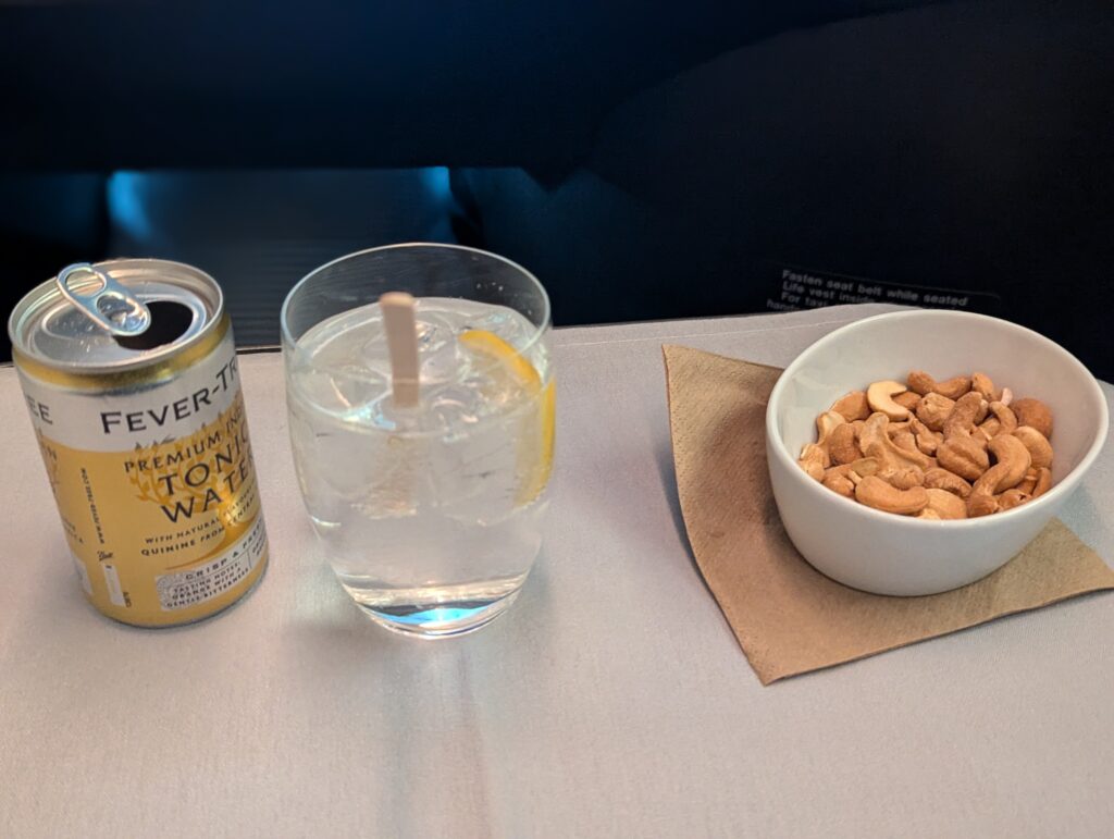 SAS A330-300 Business Class Dinner Service