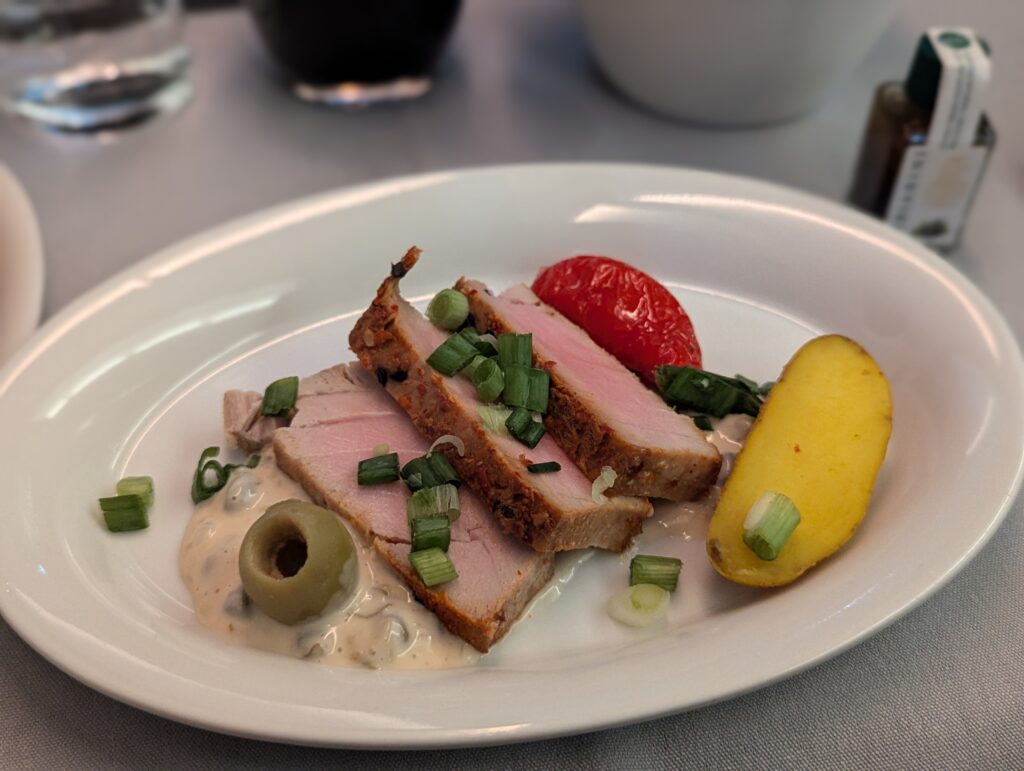 SAS A330-300 Business Class Dinner Service