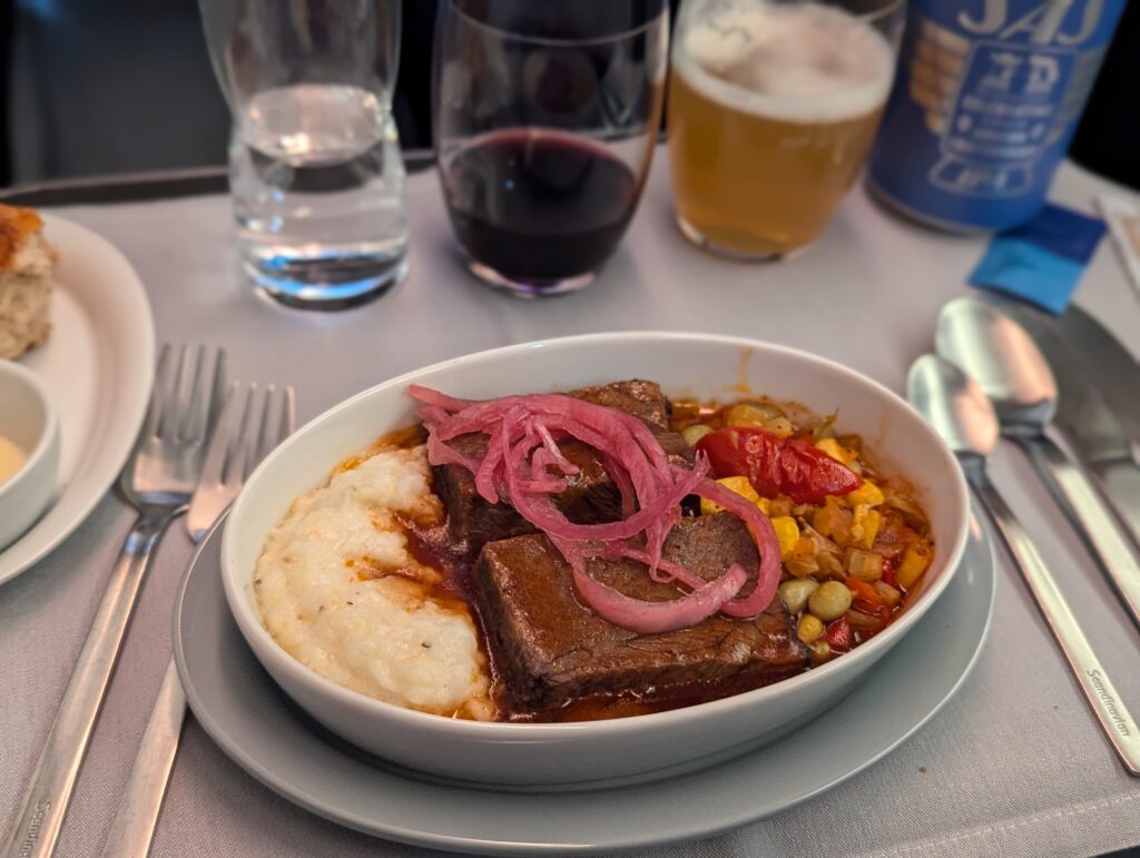SAS A330-300 Business Class Dinner Service