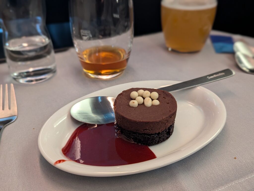SAS A330-300 Business Class Dinner Service