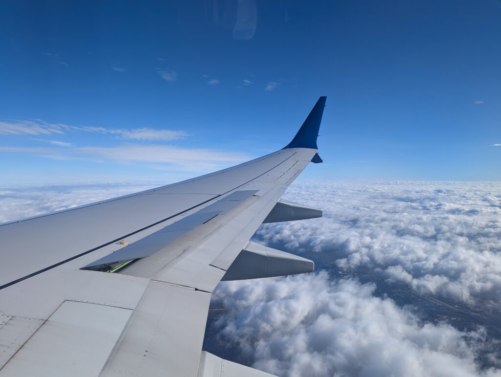 United Airlines 737 Landing Prep Window View