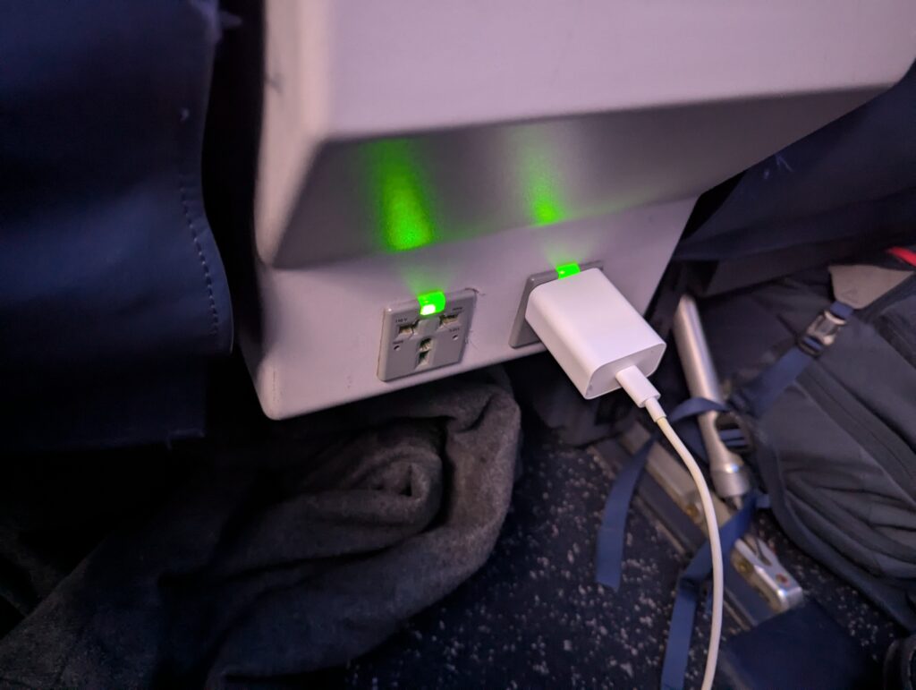 Delta A320 First Class Power Outlets