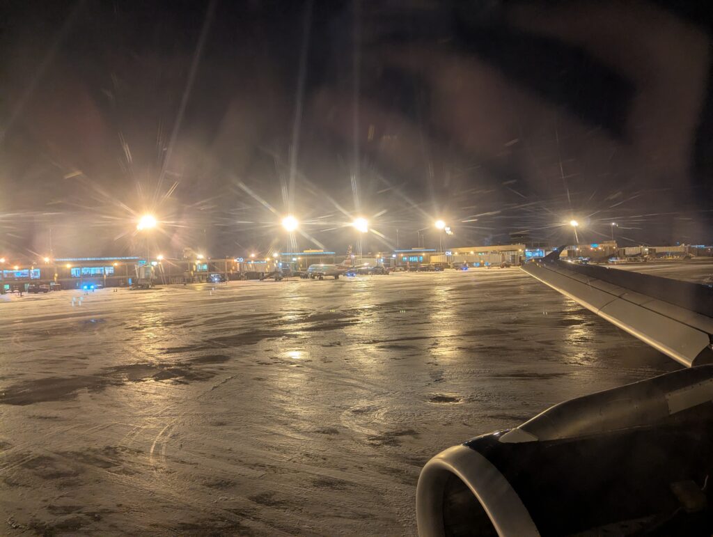 Delta A320 First Class Window Departure