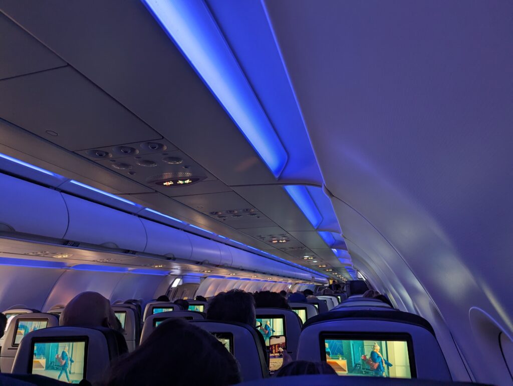 JetBlue A321 Cabin mood Lights