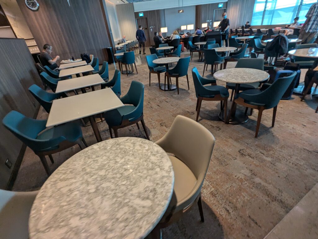 Singapore Airlines SilverKris Business Class Lounge Changi Terminal 3 Tables