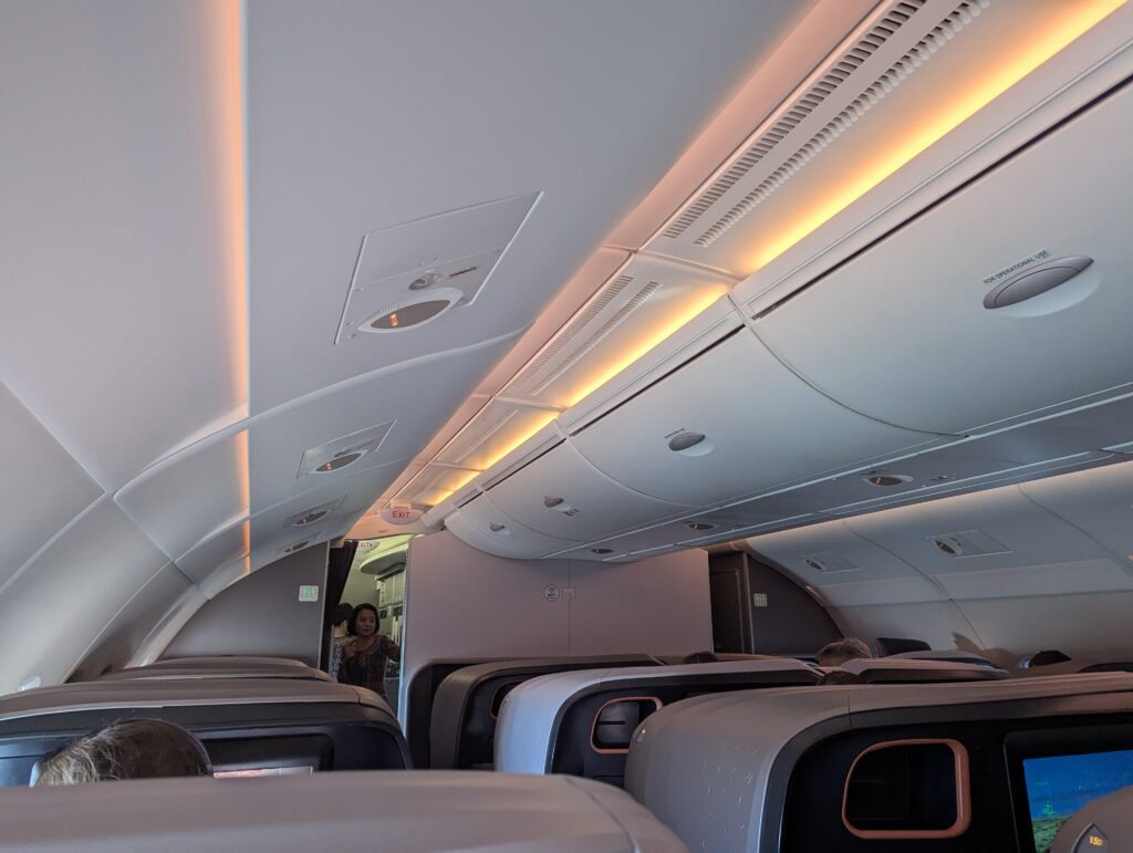 Singapore Airlines A380 Business Class Cabin