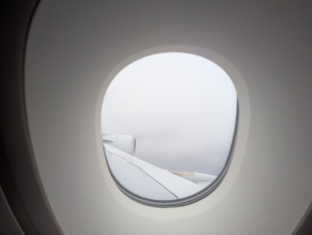 Singapore Airlines A380 Business Class Window View Landing