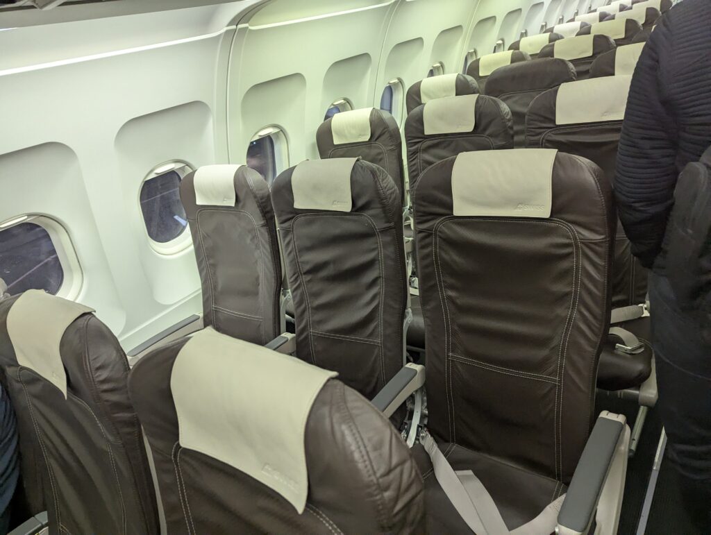 Swiss A320 Business Class Cabin