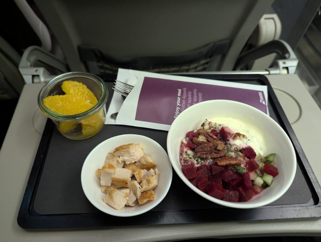 Swiss A320 Business Class In Flight Meal
