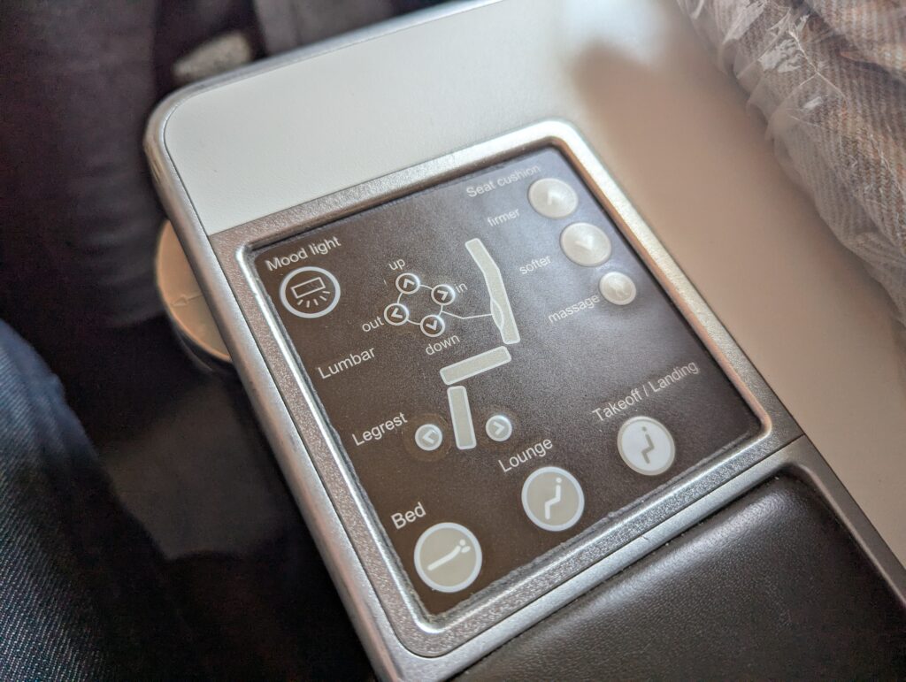 Swiss Air Lines A330-300 Business Class Seat Controls 