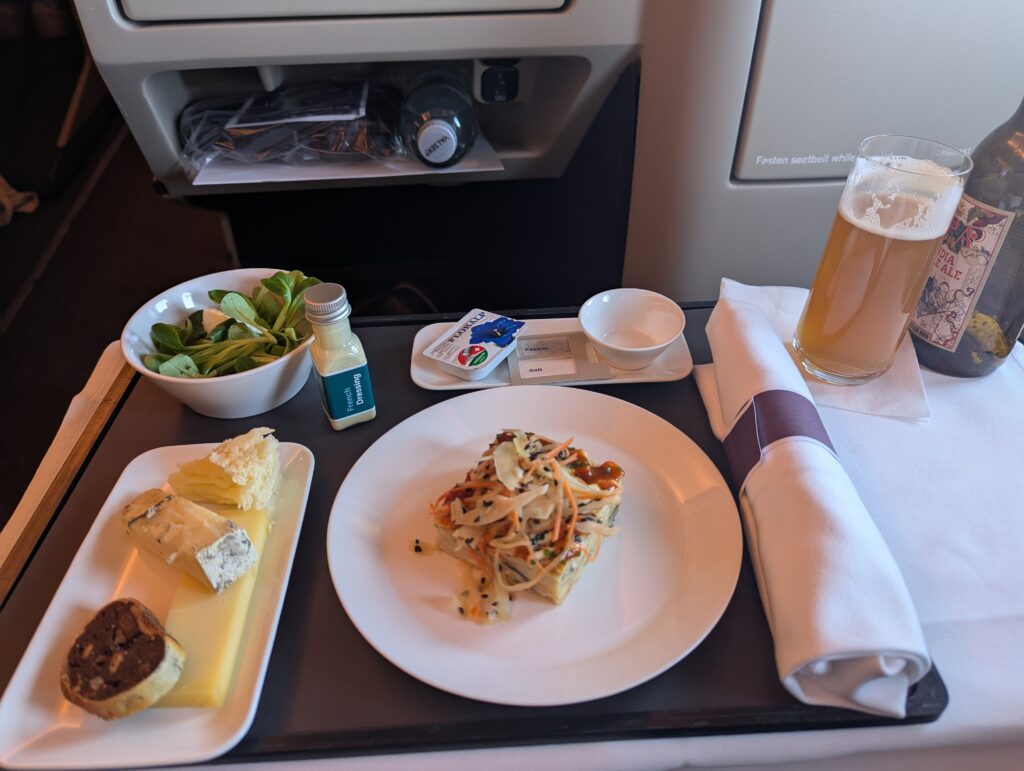 Swiss Air Lines A330 Business Class Lunch Meal