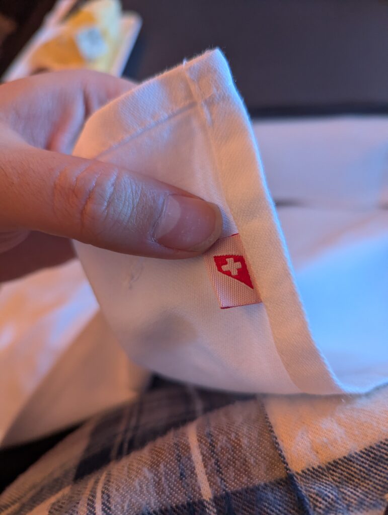Swiss Air Lines A330 Business Class Napkin