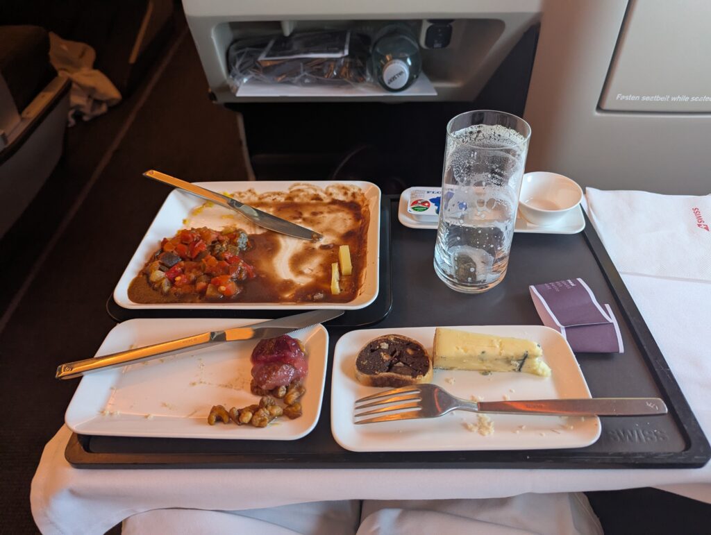 Swiss Air Lines A330 Business Class Lunch Meal