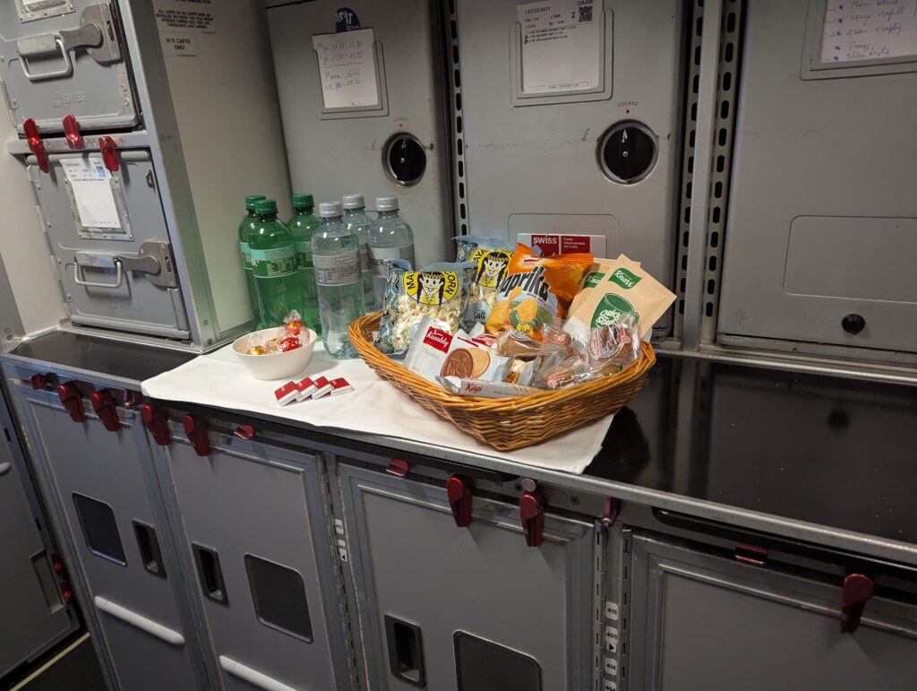 Swiss Air Lines A330 Business Class Cabin In Flight Snacks