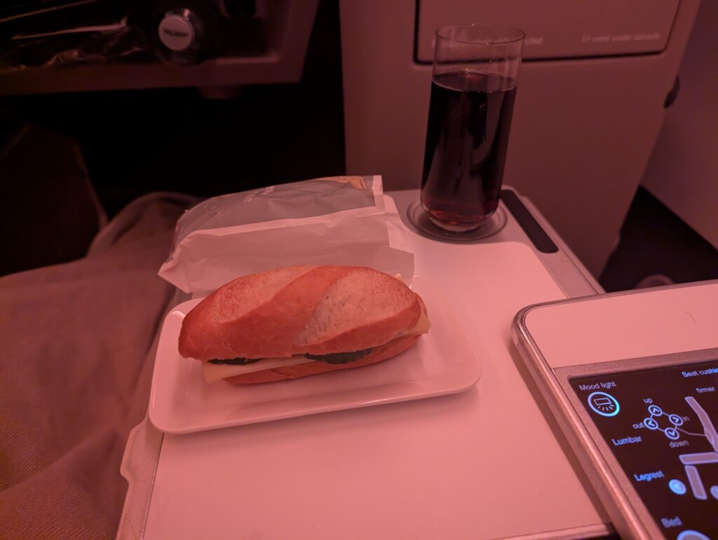 Swiss Air Lines A330 Business Class Snack