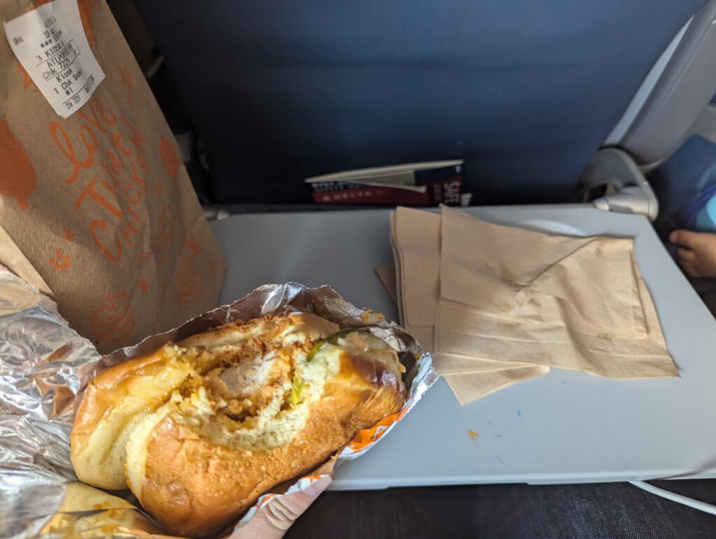 Delta 757-200 Main Cabin Drinks and Snacks