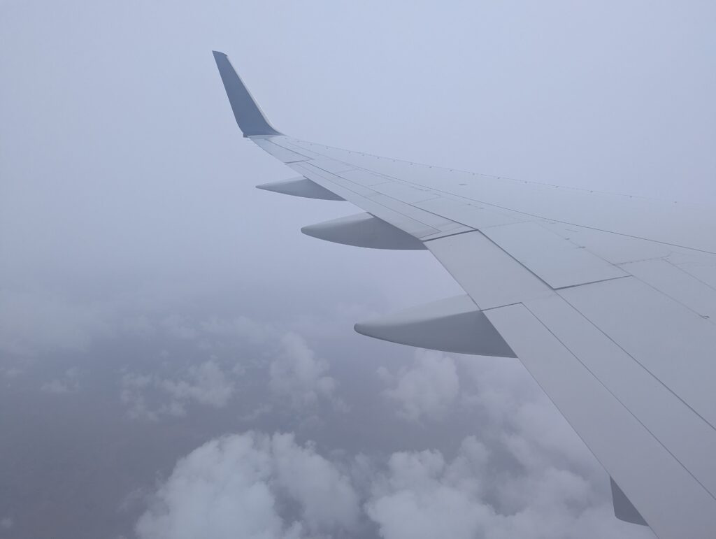 Delta 757-200 Main Cabin Landing Window View