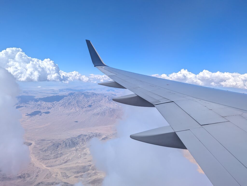 Delta 757-200 Main Cabin Landing Window View