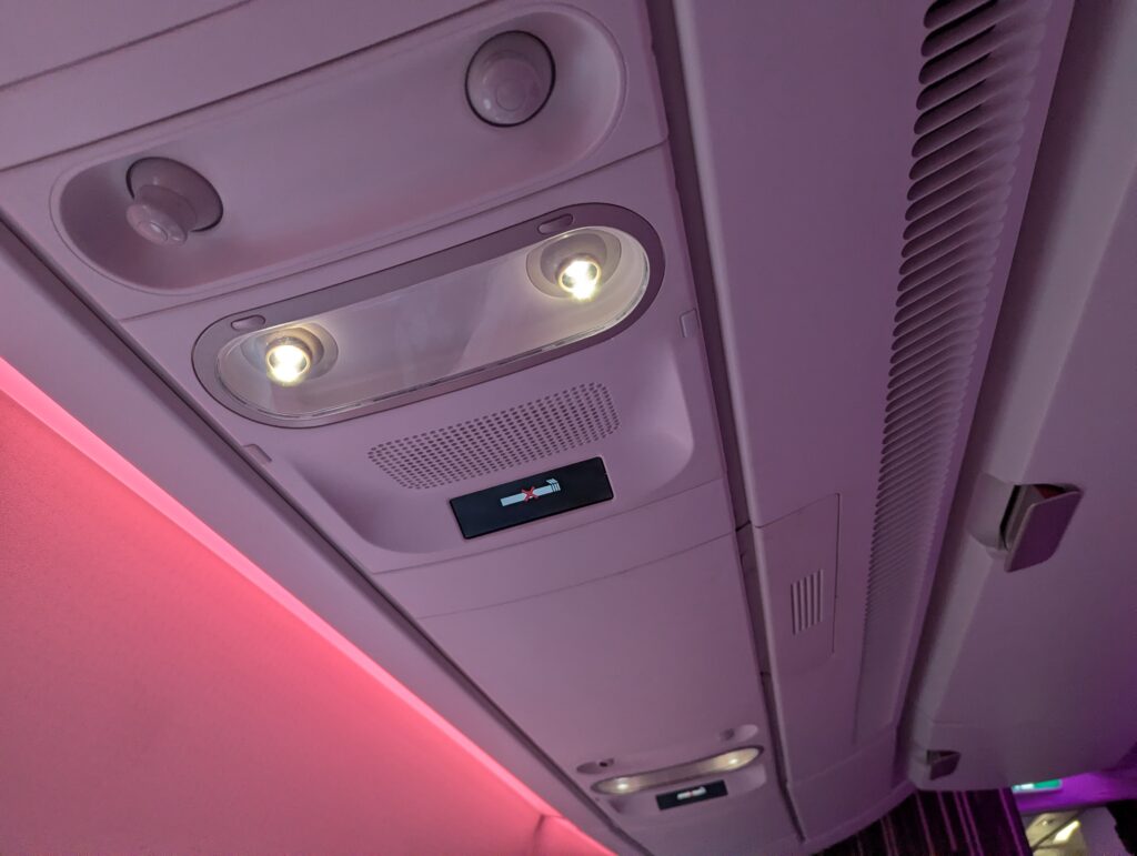 Virgin Atlantic A350-900 Upper Class Overhead Vents