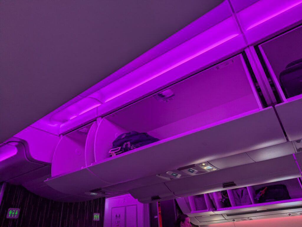 Virgin Atlantic A350-900 Upper Class Overhead Bins
