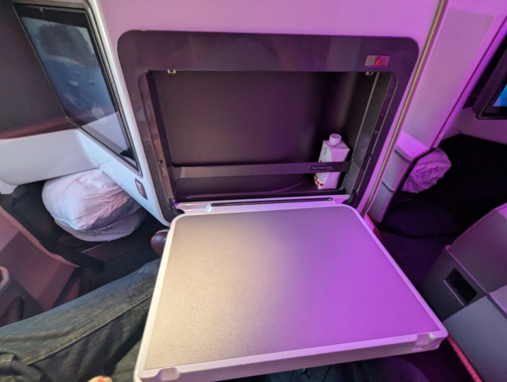 Virgin Atlantic A350-900 Upper Class Tray Table