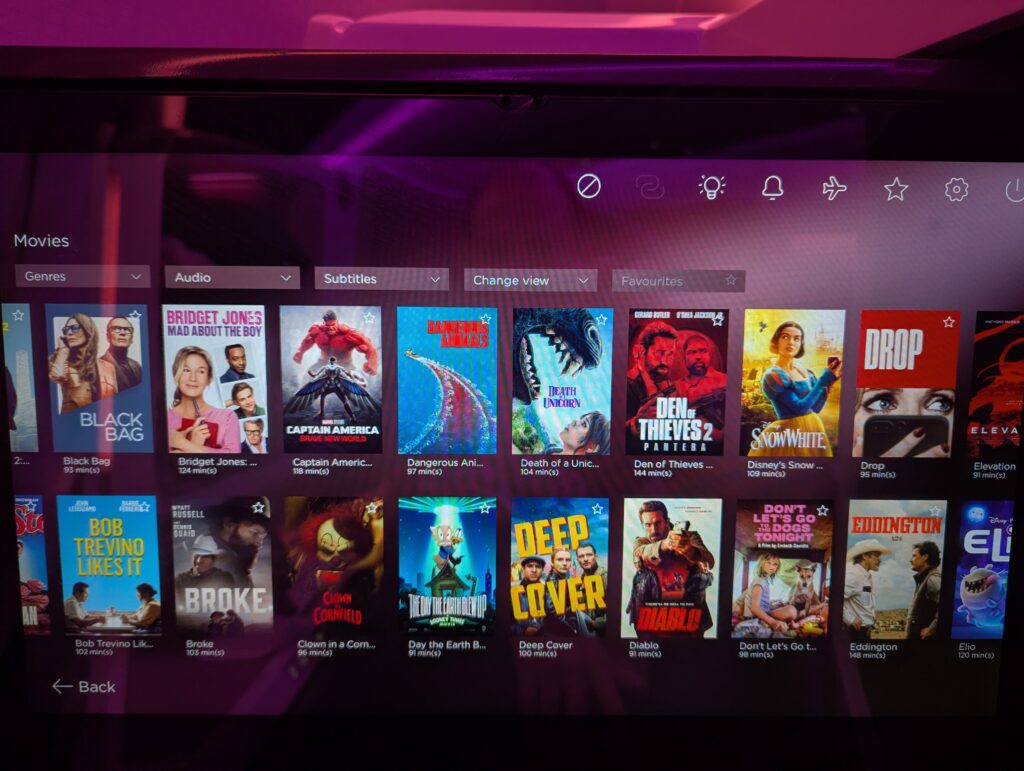 Virgin Atlantic A350-900 Upper Class In Seat Entertainment