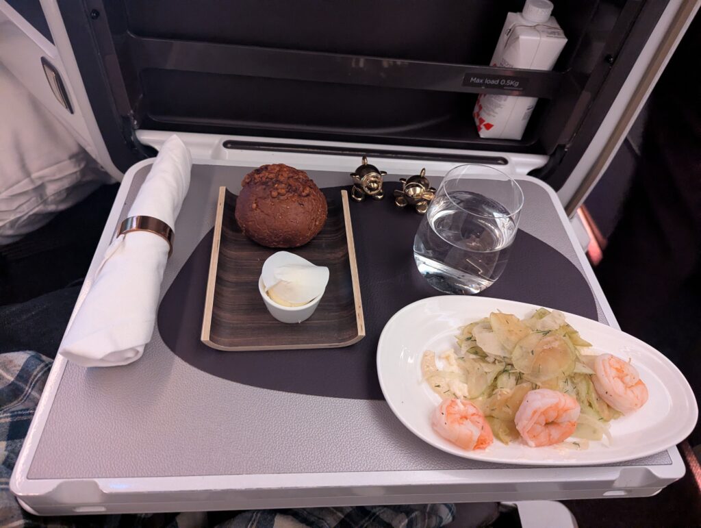 Virgin Atlantic A350-900 Upper Class Dinner Service