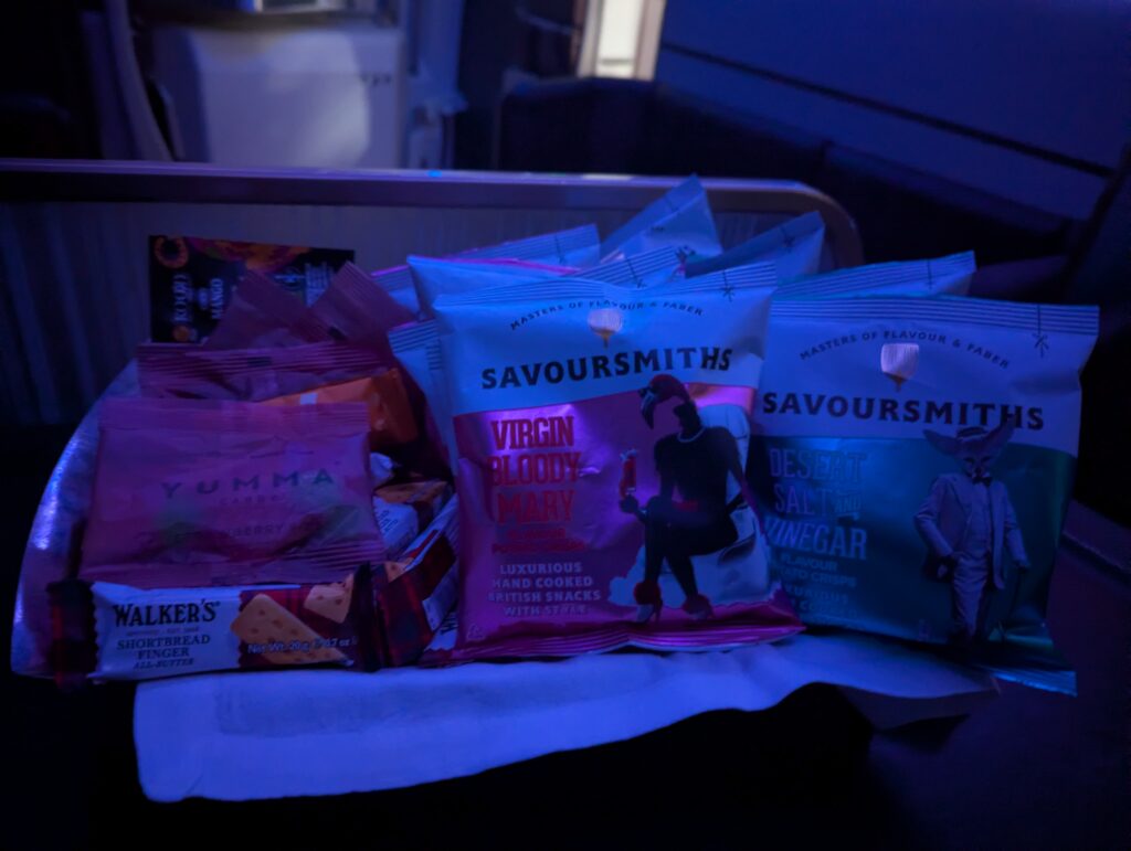 Virgin Atlantic A350-900 Upper Class Lounge Snacks