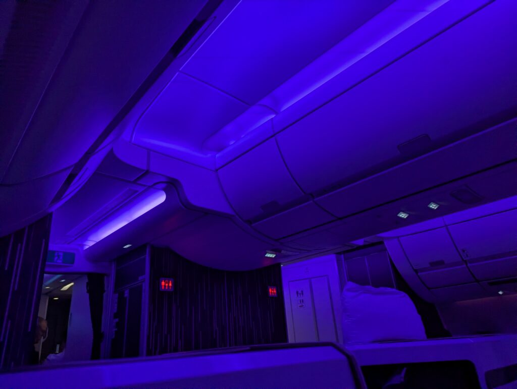 Virgin Atlantic A350-900 Upper Class Cabin Overnight