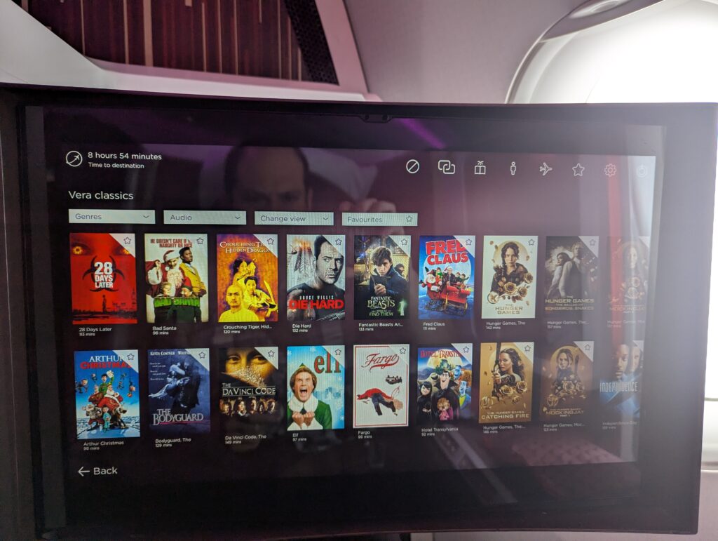Virgin Atlantic A350-1000 In Seat Entertainment